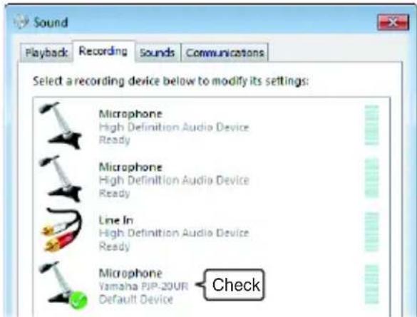 YAMAHA PJP20UR - Make sure this unit is set to "Default device". - 1