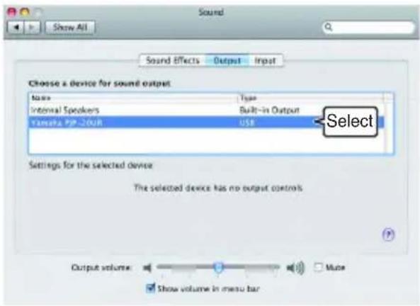YAMAHA PJP20UR - Select "Yamaha PJP-20UR" from the device list. - 1