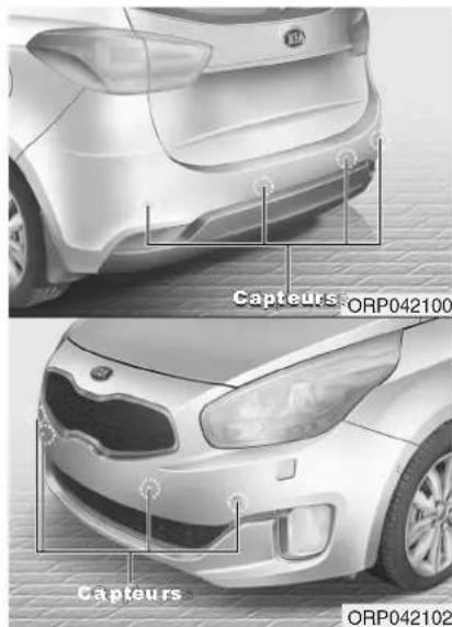 KIA Carens (2015) - SYSTÈME D'AIDE AU STATIONNEMENT (LE CAS ÉCHÉANT) - 1