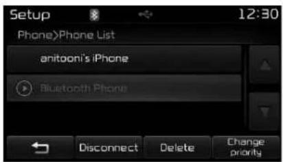 KIA Carens (2015) - Deleting a Device (Suppression d'un dispositif) - 1