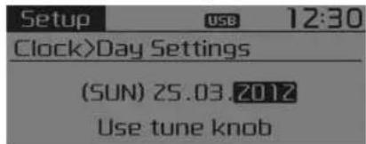 KIA Carens (2015) - Day Settings (Paramètres de date) - 1