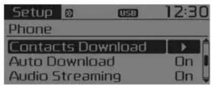 KIA Carens (2015) - Phone Setup (Configuration du téléphone) (pour les modèles équipés de Bluetooth® Wireless Technology) - 2