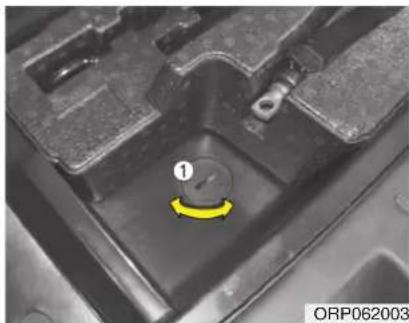 KIA Carens (2015) - Retrait et rangement de la roue de secours - 1