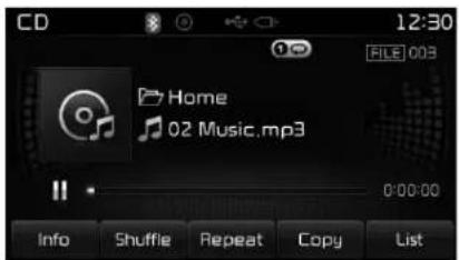 KIA Carens (2015) - Utilisation du mode CD MP3 - 1