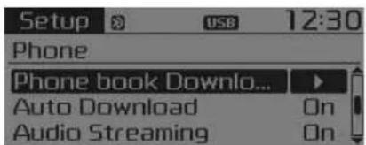 KIA Carens (2015) - Phone Setup (Configuration du téléphone) (Pour les modèles équipés de Bluetooth® Wireless Technology) - 2