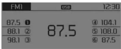 KIA Carens (2015) - RADIO Modification du mode RADIO - 1