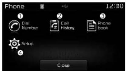 KIA Carens (2015) - Ecran du Menu Phone (Téléphone) - 1