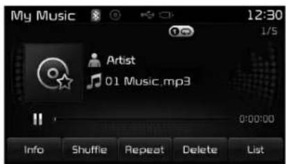 KIA Carens (2015) - Menu Mode My Music (Ma musique) - 2