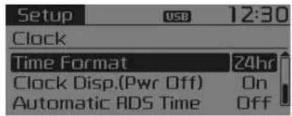 KIA Carens (2015) - CLOCK SETTINGS (Paramètres de l'horloge) - 2