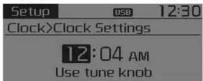KIA Carens (2015) - Clock Settings (Paramètres de l'horloge) - 1