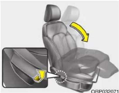 KIA Carens (2015) - Rabattage du dossier (siège passager avant) - 1