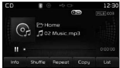 KIA Carens (2015) - Utilisation du mode CD MP3 - 2