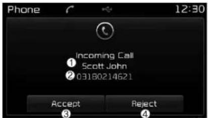 KIA Carens (2015) - Answering a Call (Réponse à un appel) - 1