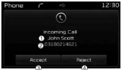 KIA Carens (2015) - Answering a Call (Réponse à un appel) - 1