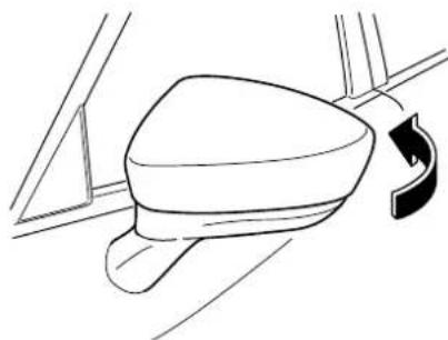 MAZDA 3 Hatchback (2016) - S'assurer de tousjours returner les rétroviseurs extérieurs en position pour la conduite avant de démarrer: - 1