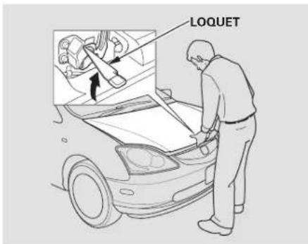 Honda Civic Hatchback (2004) - Ouverture du capot - 2