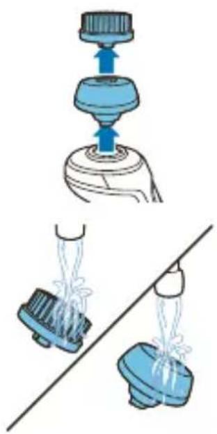 PHILIPS S9000 Prestige SP9863 - Cleaning the cleansing brush - 1