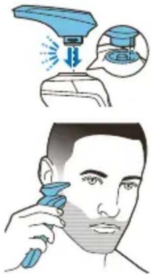 PHILIPS S9000 Prestige SP9863 - Using the precision trimmer attachment - 1