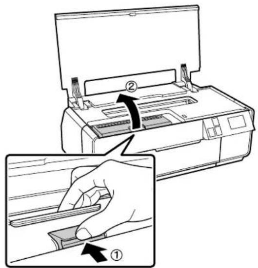 EPSON SCPX5V2 - カートリッジカバーを開けます。 - 1