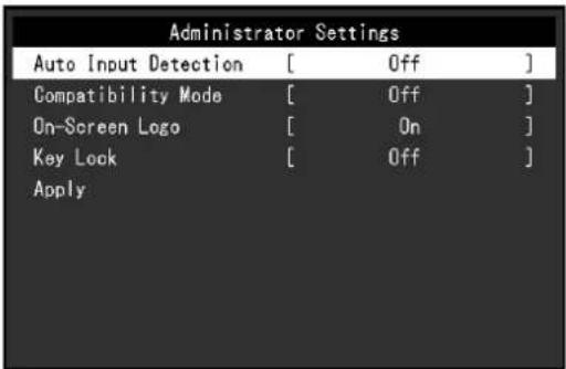 EIZO S1503AT - 4-2. 「Administrator Settings」×ニユ一の各機能 - 1