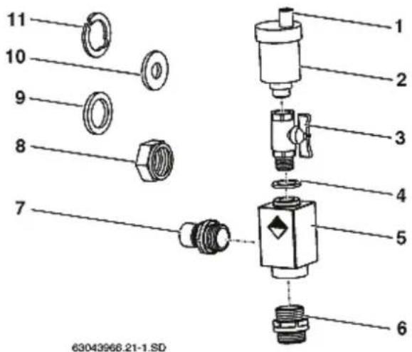 Junkers FKT1 - Fonction de la vis sans tete et de la coiffe de protection du purgeur automatique - 1