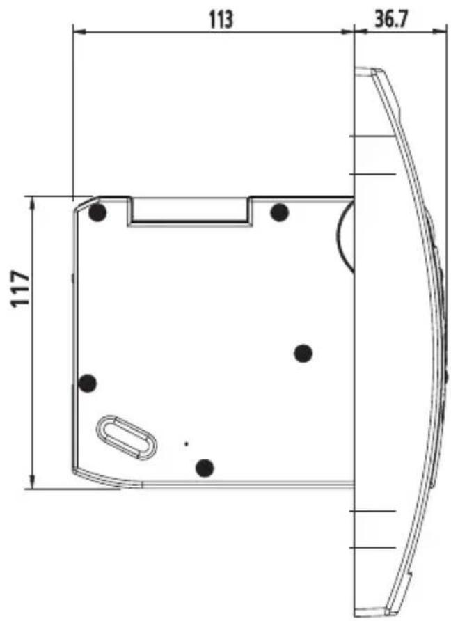Superrollo GW60 - Dimensions de l'appareil - pose encastrée - 2