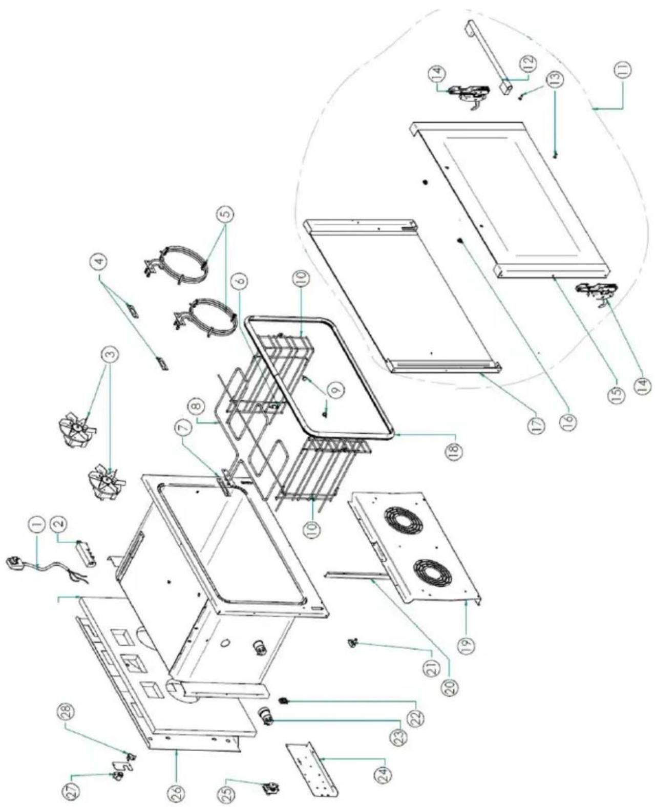 Hendi 225806 - GAS COOKER - 5 BURNERS - 16