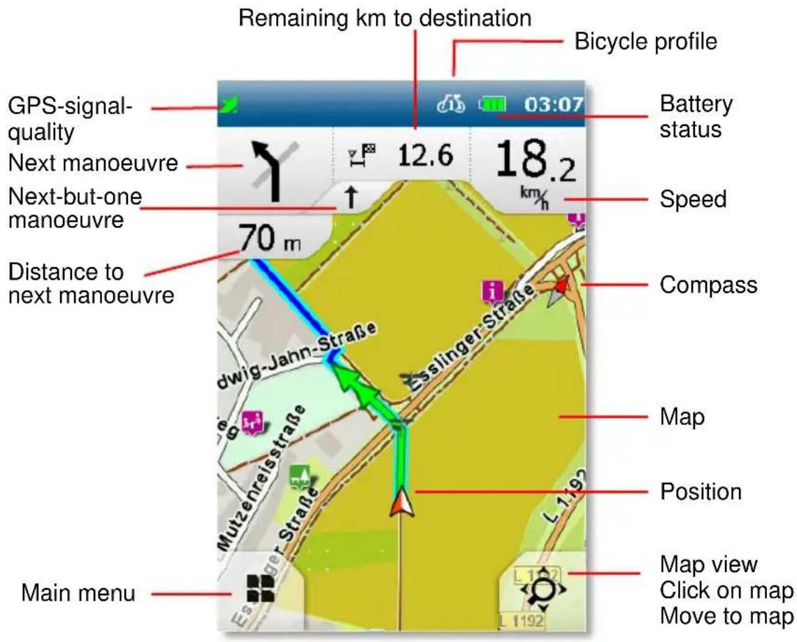 BLAUPUNKT BikePilot2 - Navigation view - 1