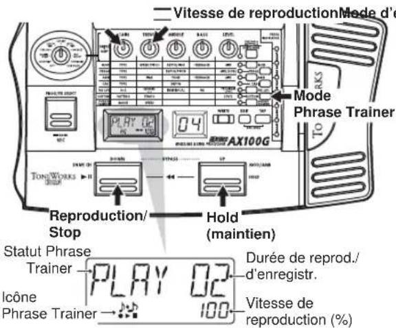 KORG AX100G - Pour effacer la phrase enregistrée - 1