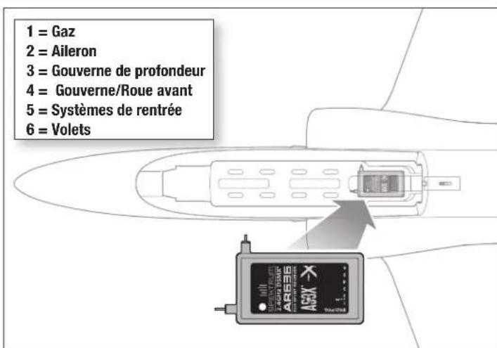 E-flite Viper - Installation de récepteur AR636A - 2