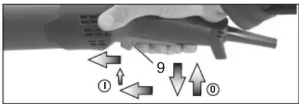 METABO W 9115 - W...RT jelölésű gépek Bekapcsolás tartós üzemre (felszereltségtől függően) - 1