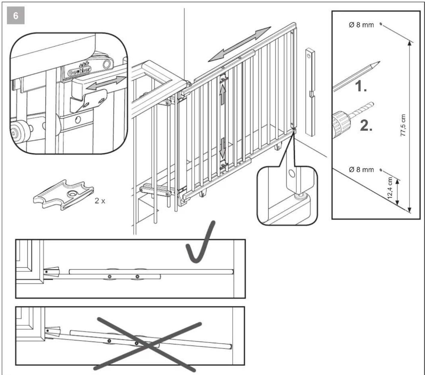 Geuther 2735 - Schwenk-Treppenschutzgitter Plus - 31