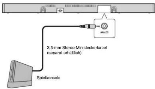 YAMAHA MusicCast BAR 400 - 2Anschlieben einer Spielkonsole über die analoge Buchse - 1