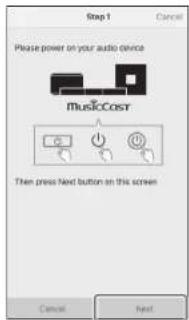 YAMAHA MusicCast BAR 400 - Sla pa enehen och klicka pa "Nasta". - 1