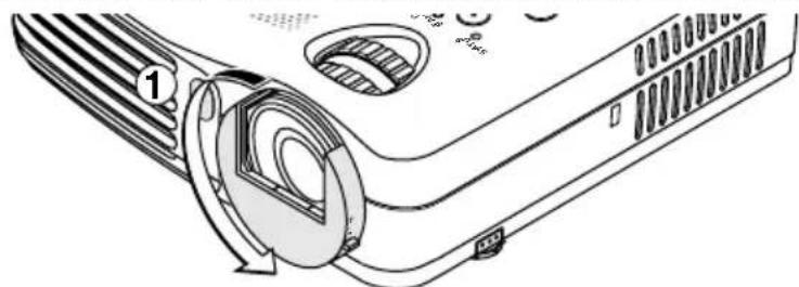 3M PX5 - ①Turn the lens cover counterclockwise until it stops. - 1