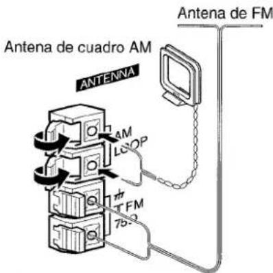AIWA XRM88 - Conecte las antennas suministradas. - 1