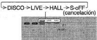 AIWA NSXV9000 - Pulse repetidamente el botón SURROUND hasta que se visualice el modo SURROUND deseado. - 1