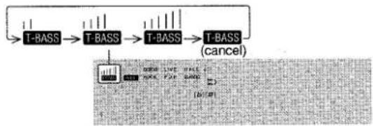 AIWA NSXV9000 - Press the T-BASS button. - 1