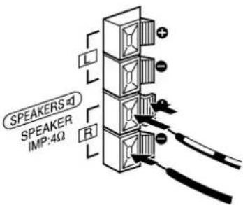 AIWA LCX357 - Connect the speaker cords to the main unit. - 1