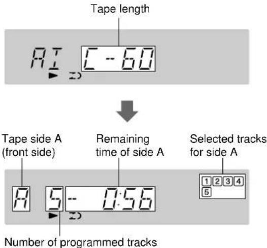 AIWA LCX357 - Press the numbered buttons to designate the tape length. - 1