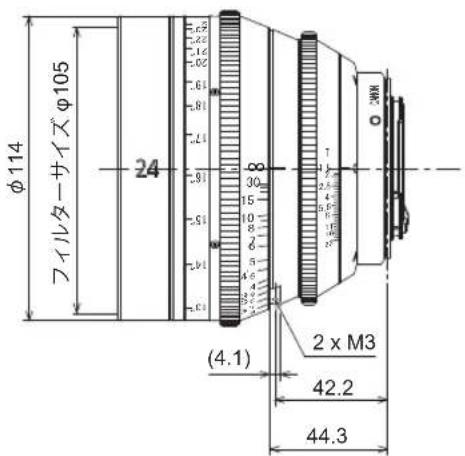 CANON CNE135mm T2.2 L F - アクセサイーの取付は寸法 - 1