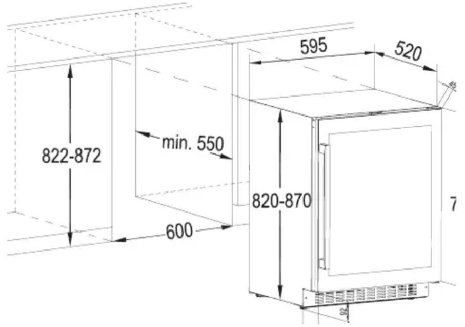 AEG SWB66001DG - REQUISITOS EN CUANTO A DIMENSIONES (MM) Y VENTILACION - 1