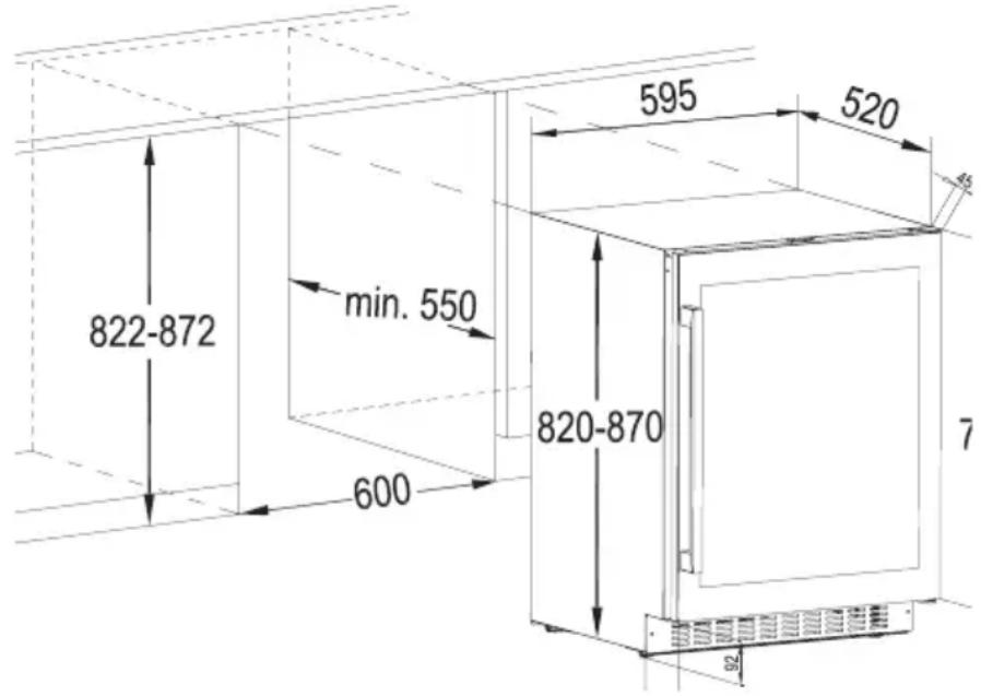 AEG SWB66001DG - BIMOΓI O PO3MIPIB HIJIДЛЯ BCTAHOBJIEHHЯ (MM) TA BEHTNJIaIi - 1