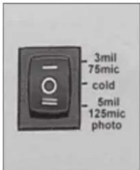 Royal Sovereign ES1300C - Setting the correct temperature according to thickness of film. - 1