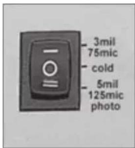 Royal Sovereign ES1300C - Setting the correct temperature according to thickness of film. - 2