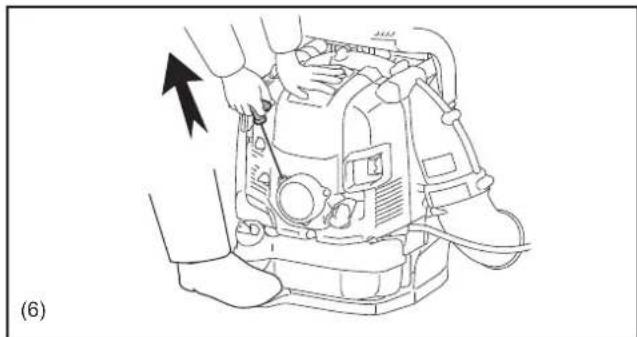 MAKITA EB7650WH - 1) When the engine is cold or after refuelling (cold start) - 2