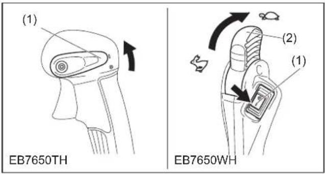MAKITA EB7650WH - 1) Hvis motoren er kold aller after brandstofpafyldning (koldstart) - 1
