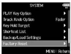 ZOOM F8n - Restauration des réglages par défaut (Factory Reset) - 2