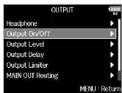 ZOOM F8n - Désactivation des sorties (Output On/Off) - 3