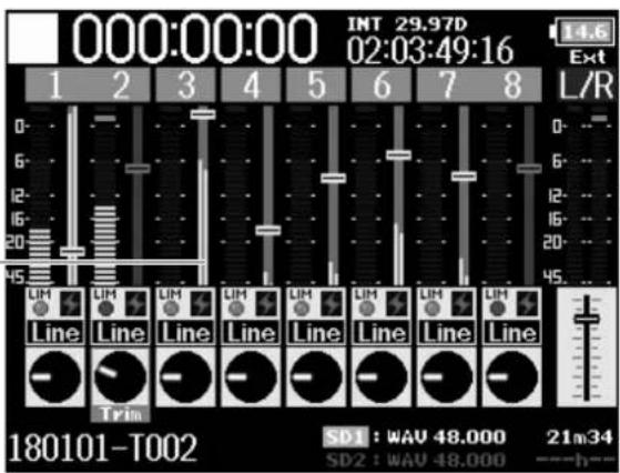 ZOOM F8n - Modification du réglage de mixage automatique (Auto Mix) (suite) - 1